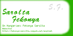 sarolta fekonya business card